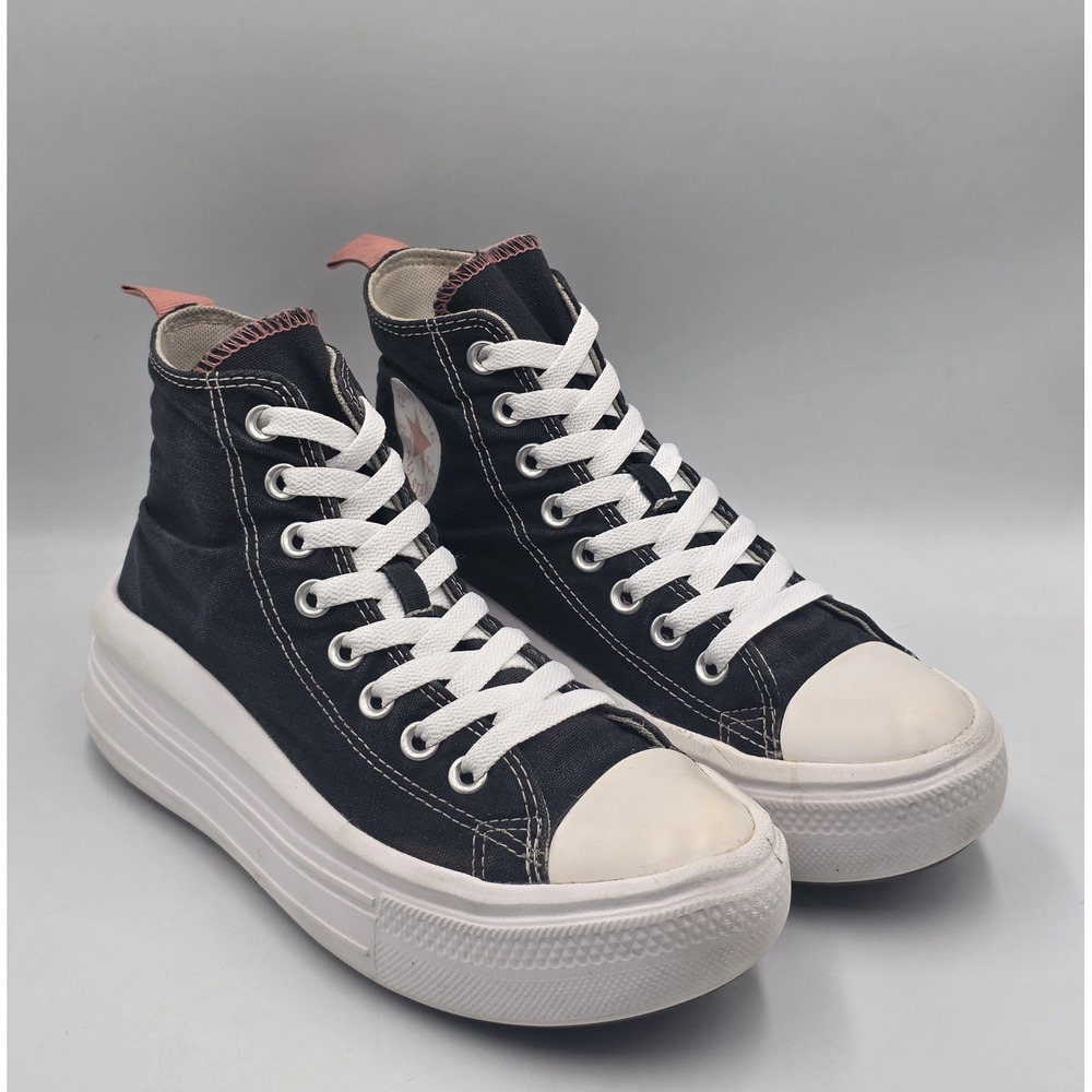 Converse Chuck Taylor AllStar High Move Platform Womens Black-Pink Sneakers 6.5